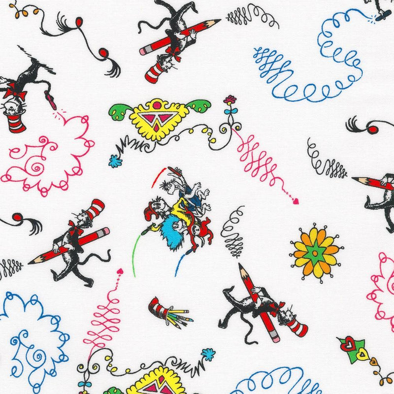 RK Express Yourself by Dr. Seuss Enterprises - ADE-21472-1 White - Cotton Fabric
