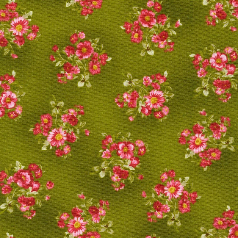 RK Flowerhouse: Bouquet of Roses - FLH-21368-43 Leaf - Cotton Fabric