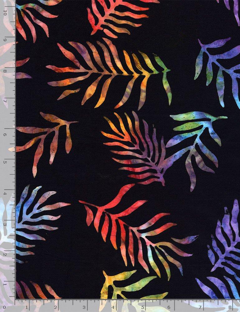 TT Large Fern Leaves 106" XTONGA-B8669-MULTI - Cotton Batik Fabric