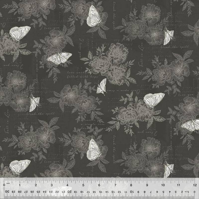 WHM Belle 53437-2 Charcoal - Cotton Fabric