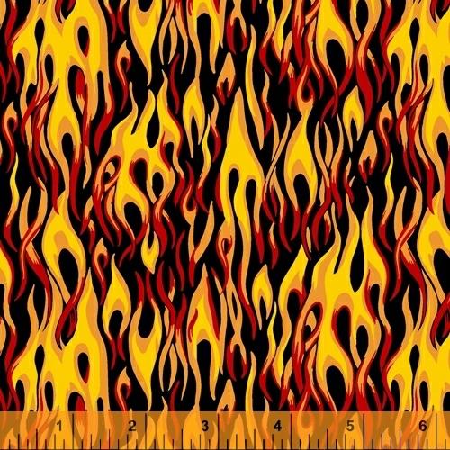 WHM Hold The Line 51268A-6 Flames Fire - Cotton Fabric