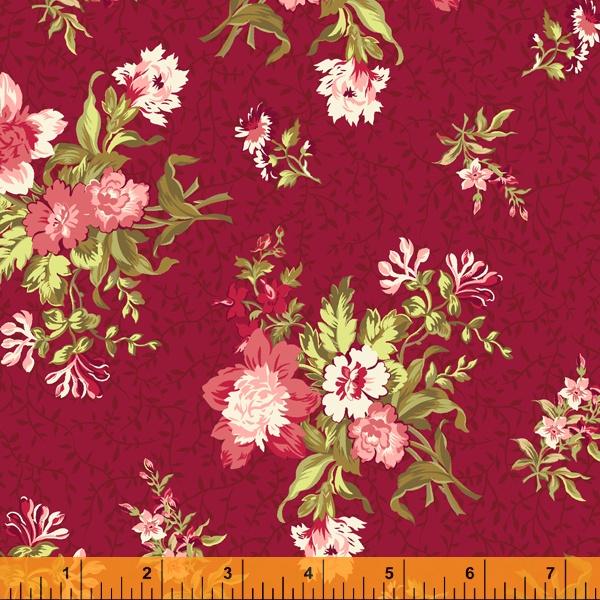 WHM Rowan 52933-2 Red Bouquet - Cotton Fabric