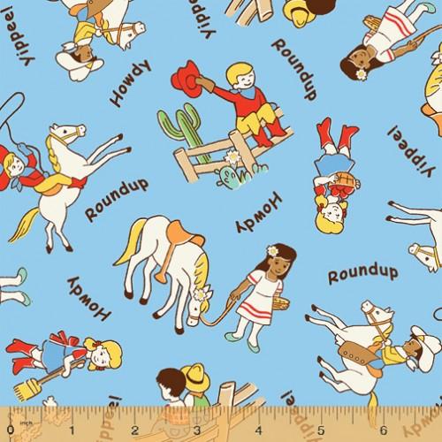 WHM Storybook Ranch 50697-1 Blue - Cotton Fabric