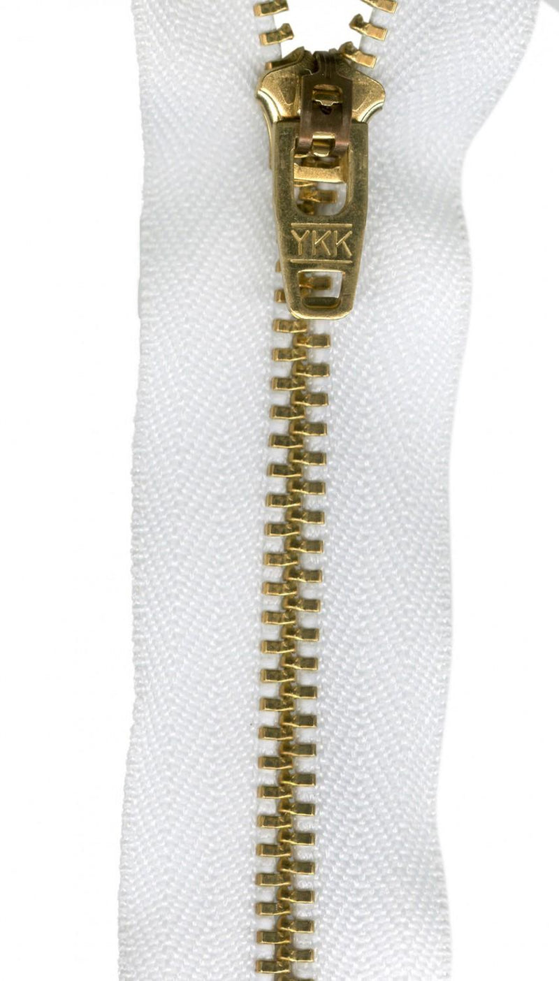 YKK Jean Zips Zipper 9 Inch White - JEAN9-501