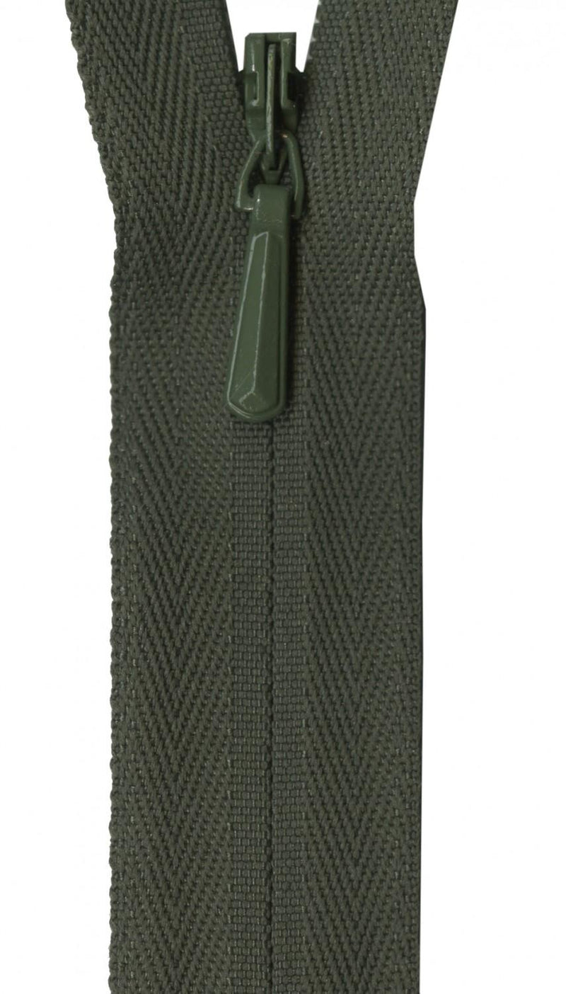 YKK Unique Invisible Zipper 14 Inch Olive - UNI14-566