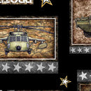 QT Patriot Army Patch - 30933-J Black - Cotton Fabric