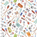 3 WISHES Fair Winds and Following Seas - 23758-WHT - Cotton Fabric