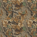 AEN Real Tree Leaves and Branches - 2883-34 Yellow/Brown - Cotton Fabric