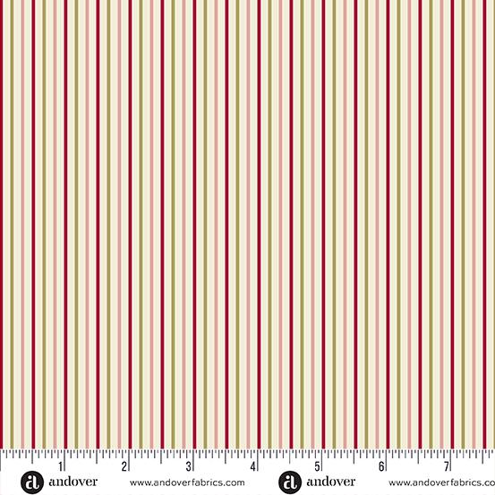 AND A Woodsy Cottage Woodsy Cottage Stripe - A-1368-L Warm White - Cotton Fabric