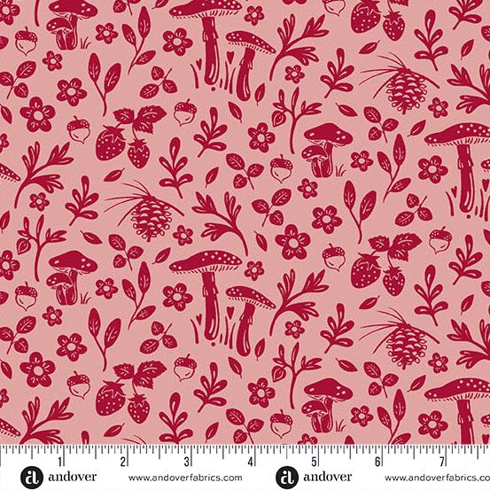 AND A Woodsy Cottage Woodsy Path - A-1364-E Rose Pink - Cotton Fabric