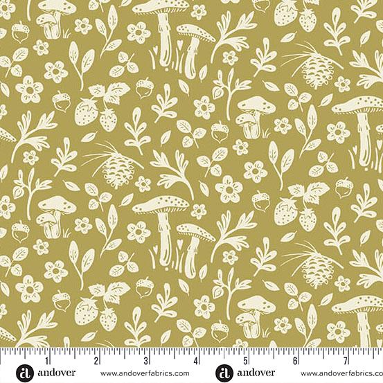 AND A Woodsy Cottage Woodsy Path - A-1364-G Pale Green - Cotton Fabric
