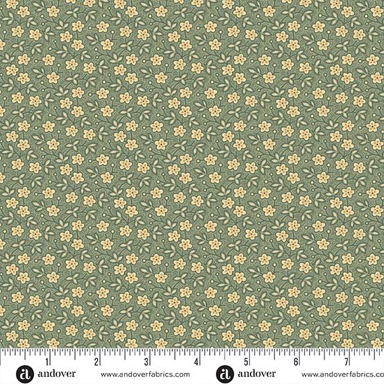 AND Always and Forever Blossoms - 1664-G Teal - Cotton Fabric