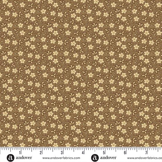AND Always and Forever Blossoms - 1664-N Coffee - Cotton Fabric