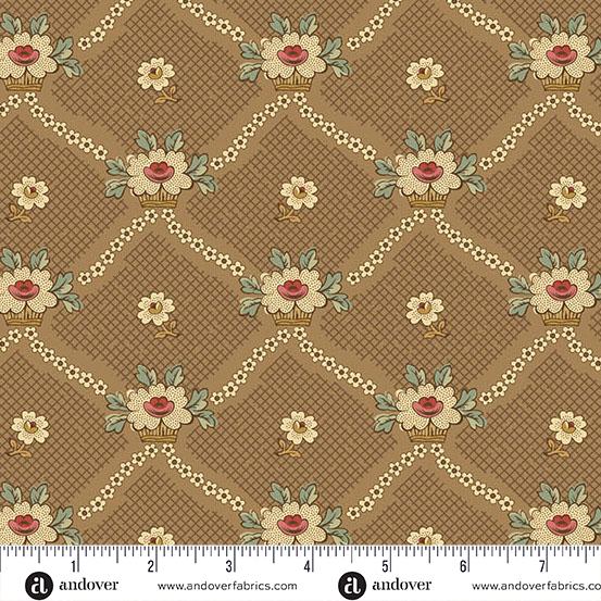 AND Always and Forever Lattice Baskets - 1662-N1 Toast - Cotton Fabric