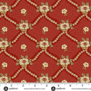 AND Always and Forever Lattice Baskets - 1662-R Crimson - Cotton Fabric