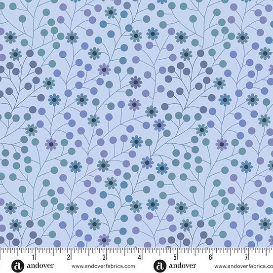 AND At Days End Daisy Dots - A-1093-B Twilight - Cotton Fabric