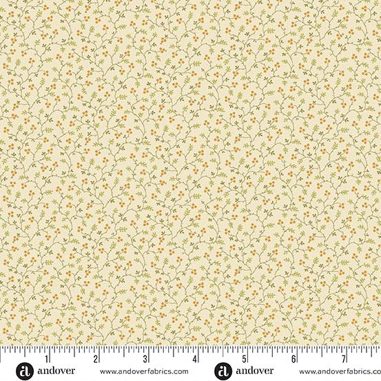 AND Autumn Woods Berryvine - A-1552-L Cream - Cotton Fabric