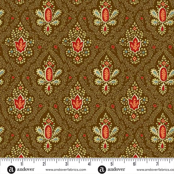 AND Autumn Woods Cornucopia - A-1544-N Hickory - Cotton Fabric
