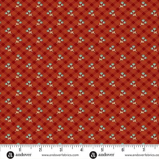 AND Autumn Woods Harvest Check - A-1549-R Persimmon - Cotton Fabric