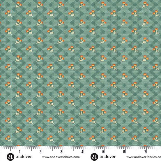 AND Autumn Woods Harvest Check - A-1549-T Stone Blue - Cotton Fabric
