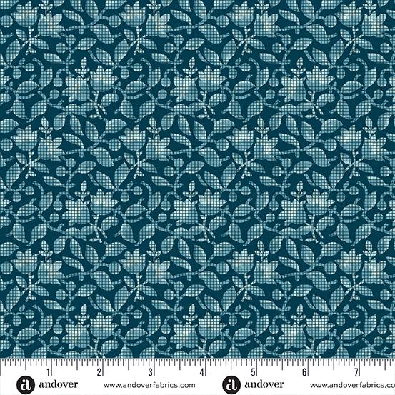 AND Beach House Bougainvillea - A-1168-B Blue - Cotton Fabric