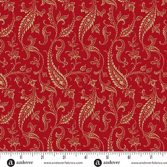 AND Bridgeport Paisley Vines - 5601-R Red - Cotton Fabric