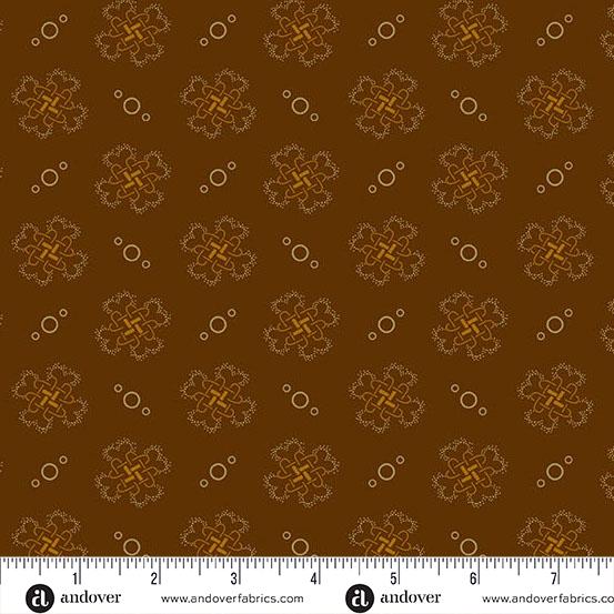 AND Bridgeport Quatrefoil - 5602-N Brown - Cotton Fabric