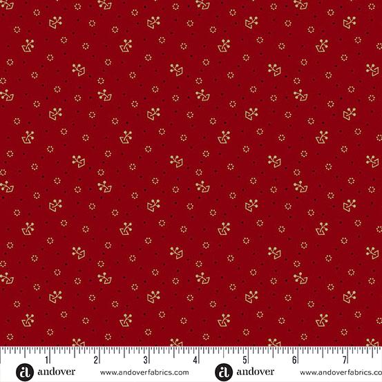 AND Bridgeport Tossed Sprigs - 5609-R Red - Cotton Fabric