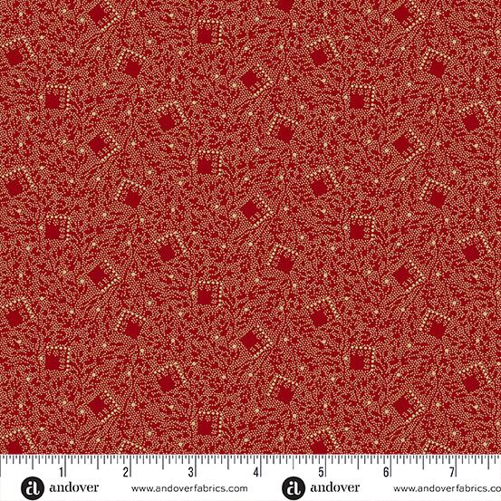 AND Bridgeport Tumbling Squares - 5604-R Red - Cotton Fabric