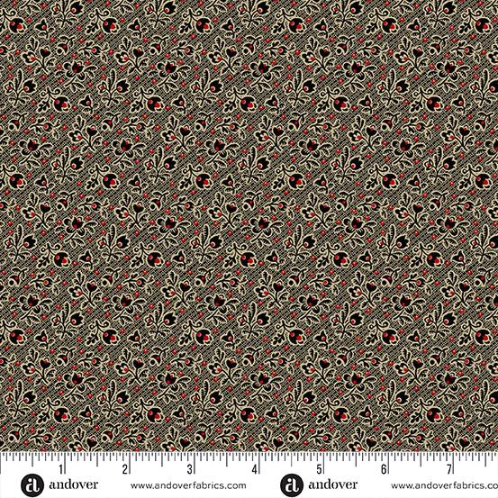 AND Carolina Budding Beauty - A-5317-K Black - Cotton Fabric
