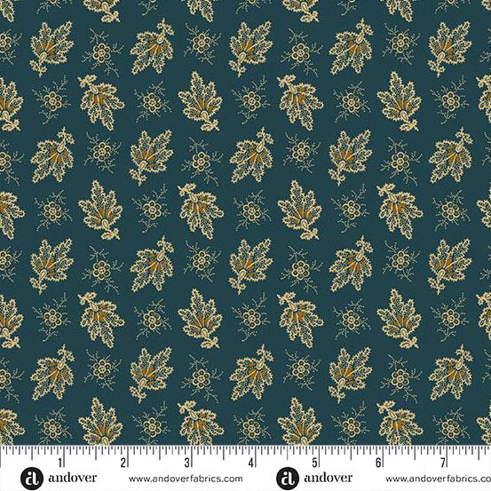 AND Carolina Falling Fleur - A-5313-B Blue - Cotton Fabric