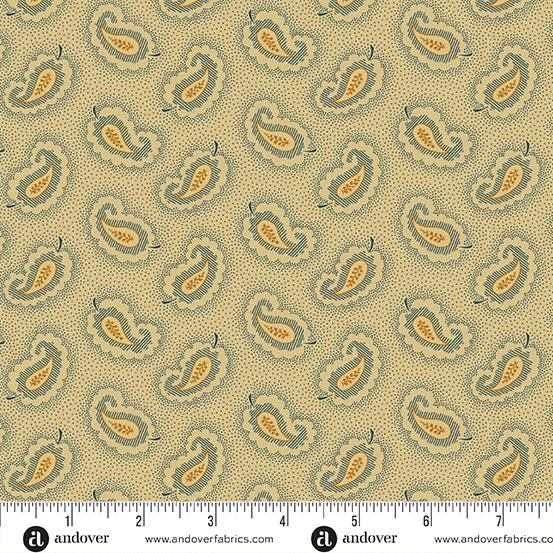 AND Carolina Paisley - A-5314-B Blue - Cotton Fabric