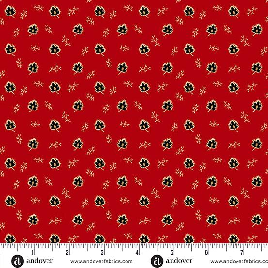 AND Carolina Acorn Leaf - A-5316-R Red - Cotton Fabric