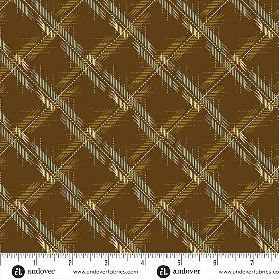 AND Dahlia Bear Grass - A-1380-N Acorn - Cotton Fabric