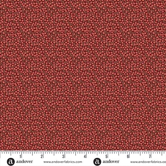AND Dahlia Daylilies - A-1382-R Pomegrante - Cotton Fabric