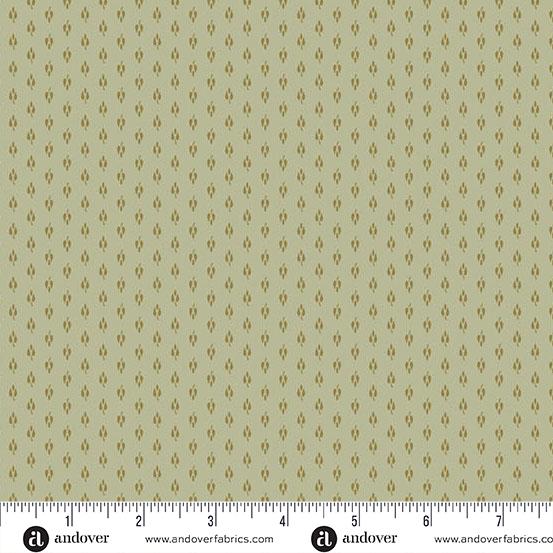 AND Dahlia Hollyhock - A-1387-V Eucalyptus - Cotton Fabric