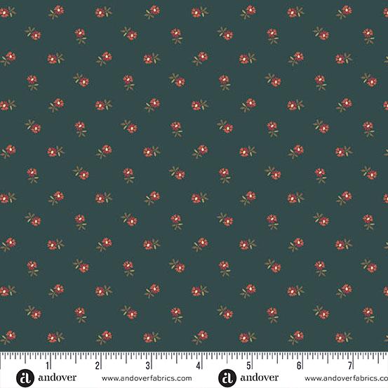 AND Dahlia Pincushion Flower - A-1383-T Dusk - Cotton Fabric