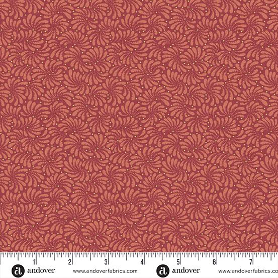 AND Dahlia Sagebrush - A-1378-R Blood Orange - Cotton Fabric