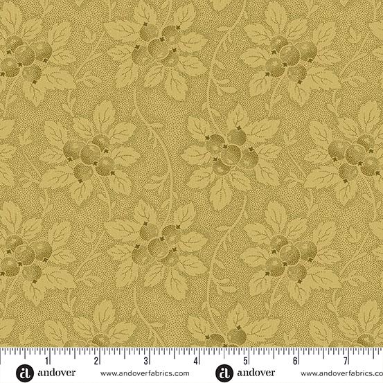 AND Dahlia Tree Berry - A-1381-V Fool's Gold - Cotton Fabric