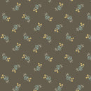 AND English Garden Bachelor Button - A-797-N Black Tea - Cotton Fabric