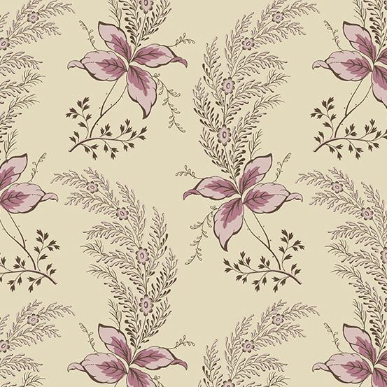 AND English Garden Orchid - A-793-LE Sugar and Cream - Cotton Fabric