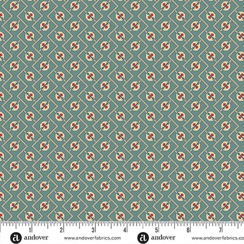 AND Farmer's Daughter Plow - 10077-B Indian Ocean - Cotton Fabric