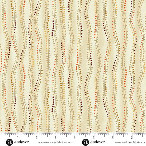 AND Golden Stripe - 161-Q Cream - Cotton Metallic Fabric