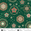 AND Good Tidings Christmas Star - MU-103-G Green - Cotton Fabric