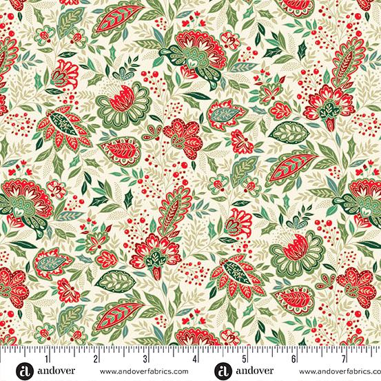 AND Good Tidings Christmas Star - MU-104-Q Cream - Cotton Fabric