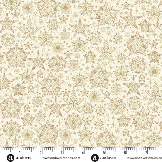 AND Good Tidings Christmas Star - MU-106-Q Cream - Cotton Fabric