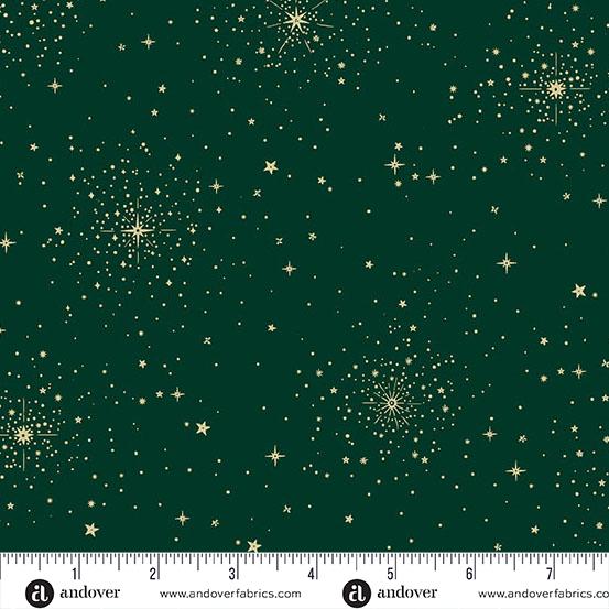 AND Good Tidings Christmas Star - MU-108-G Green - Cotton Fabric