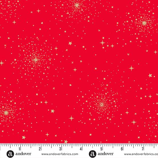 AND Good Tidings Christmas Star - MU-108-R Red - Cotton Fabric