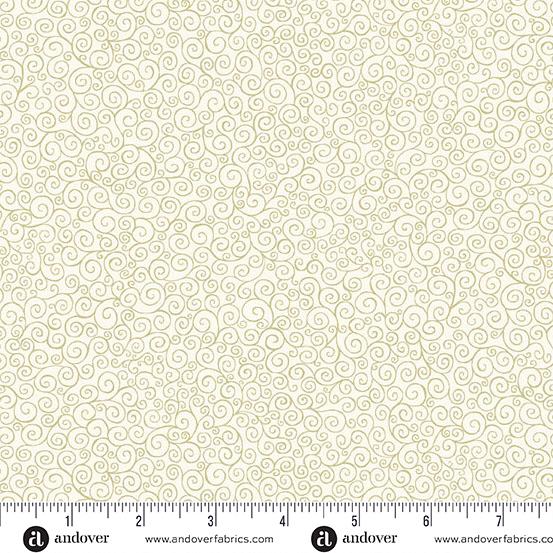 AND Good Tidings Scroll - MU-109-Q Cream - Cotton Fabric