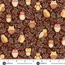 AND Hello Autumn Twilight Owls - MU-099-V Brown - Cotton Fabric